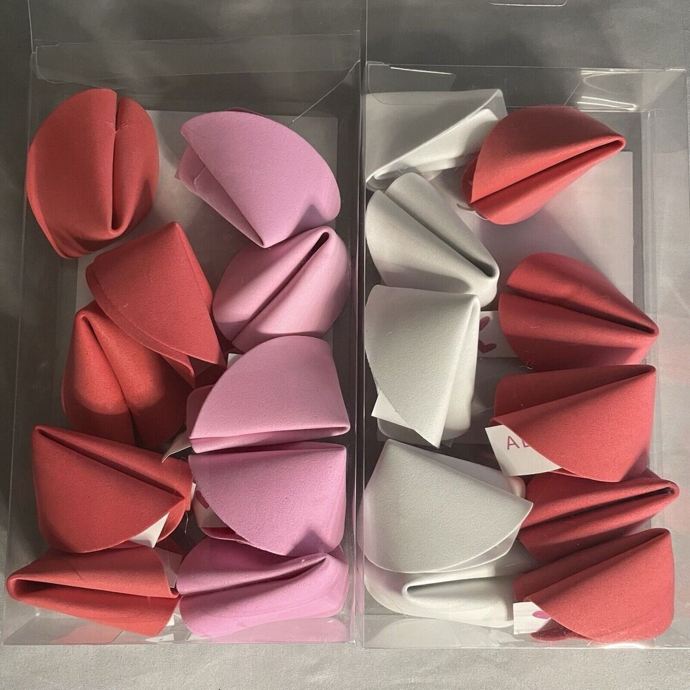 20 Ct Faux Valentine's Day Red Pink & White Foam Fortune Cookies 2 Packs Of 10